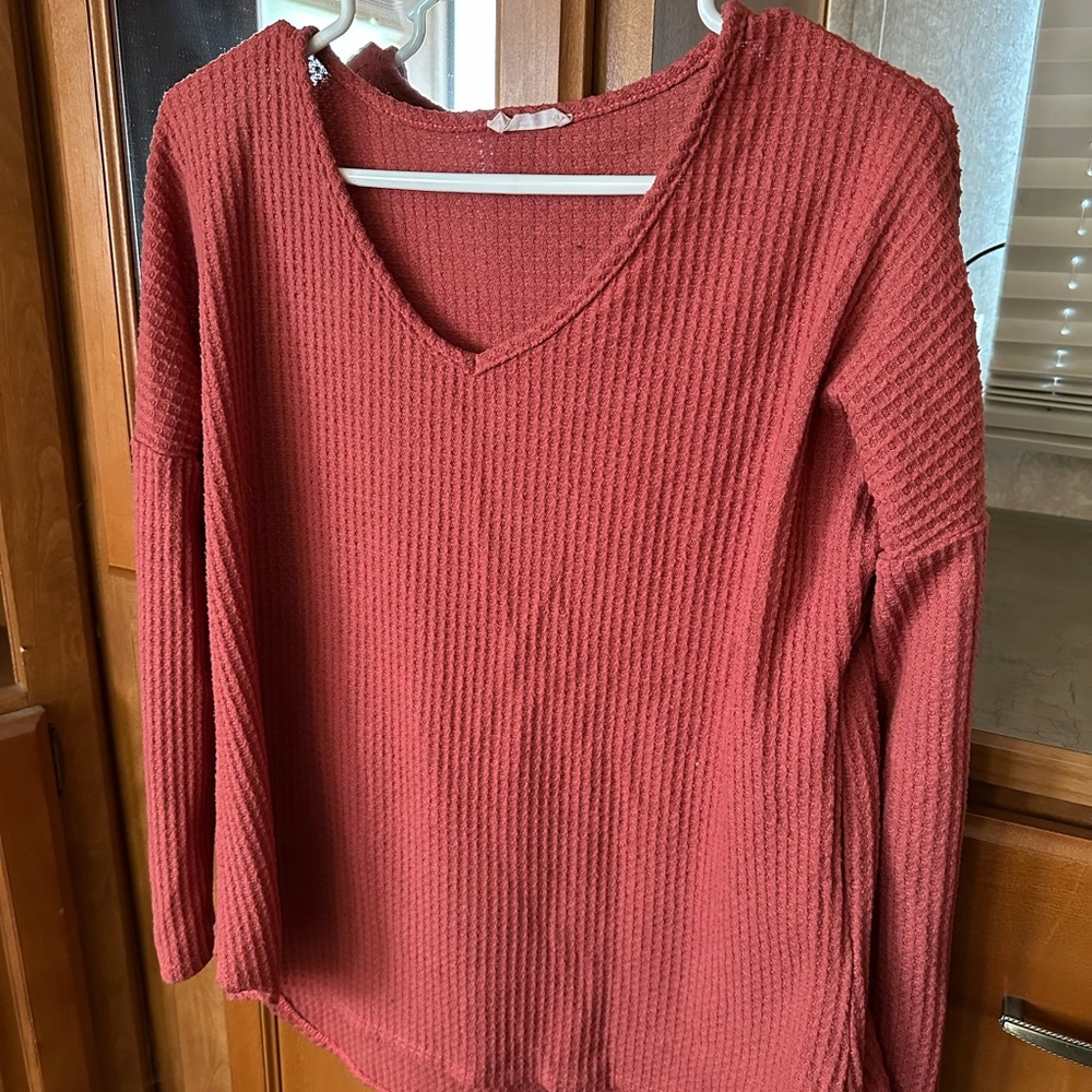 Olivia Rae Rust Long Sleeve Top